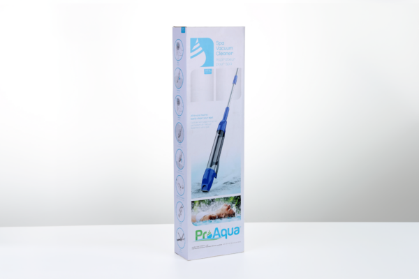 ProAqua Spa Vacuum Cleaner packaging with instructions